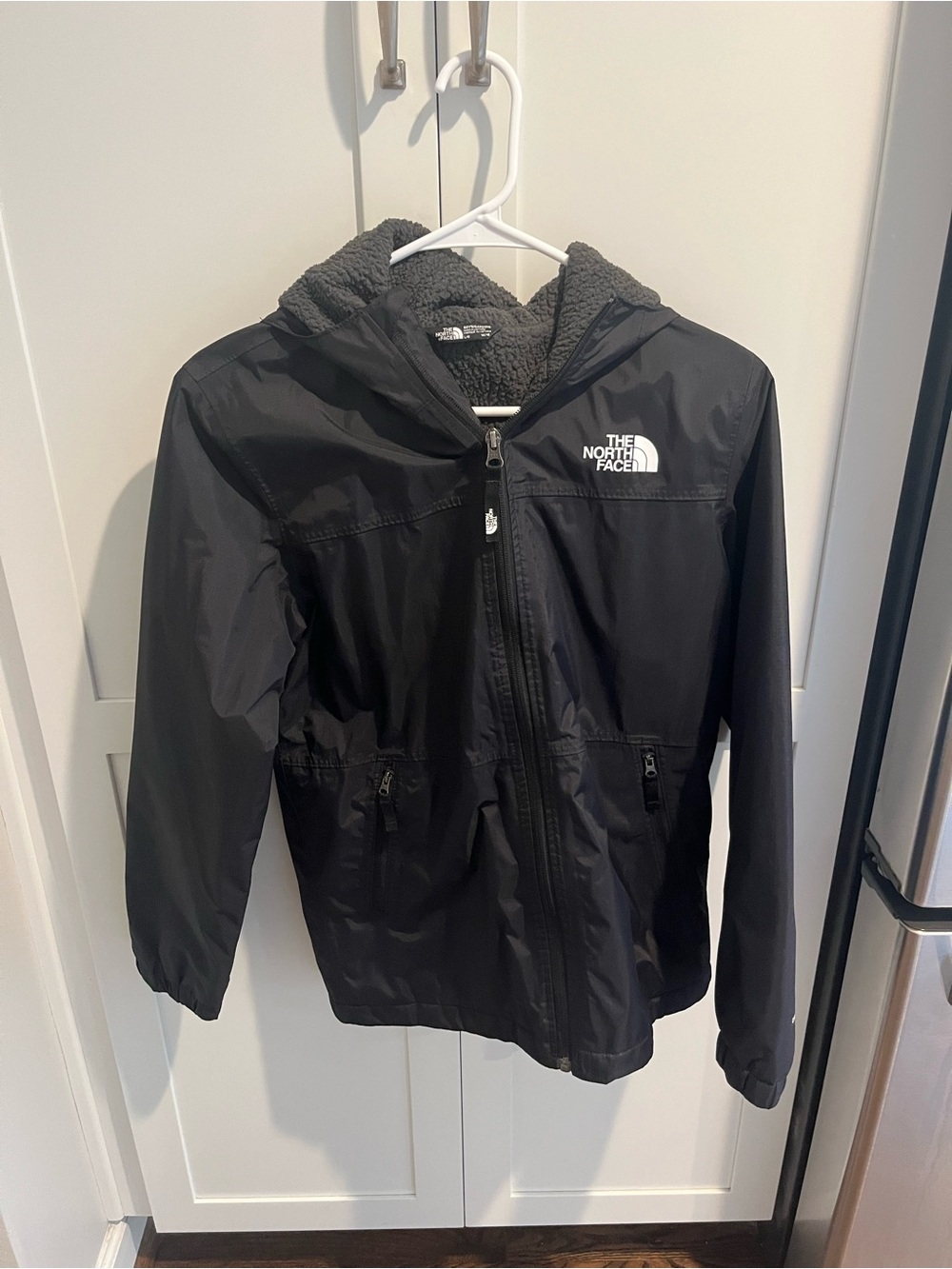 14-16 North Face Insulated Waterproof Black Rain Jacket Coat Boys Large